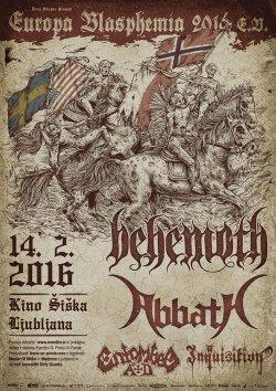 Časovnica za današnji koncert Behemoth, Abbath, Entombed A.D., Inquisition!